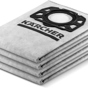 Kärcher Original Vliesfilterbeutel KFI 489 für Kärcher Nass-/Trockensauger, 4 Stück, langanhaltende Saugleistung beim Saugen von Feinstaub während Renovierungsarbeiten