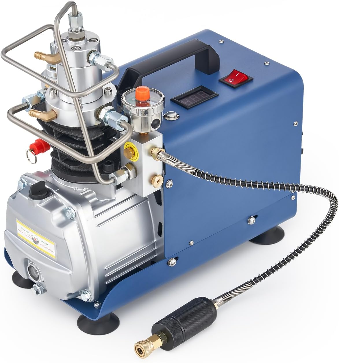 CREWORKS PCP Kompressor 300bar Automatisch Luftkompressor-Pumpe 4500PSI Hochdruckluftpumpe 1800W Kompressorpumpe Auto-Stop Kompressor 30MPA Hochdruck PCP Inflator für die Aufblasflasche