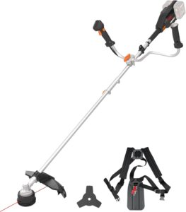 WORX WG084E.9 Akku-Sense 40V - Brushless Motor - 38 cm Trimmdurchmesser & 25,5 cm Messerdurchmesser - Zweihandgriff - Doppelfaden-System - leichtes & kompaktes Design - ohne Akku & Ladegerät