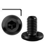 20 Stück M5 x 12 Schrauben, Flachkopfschrauben, Innensechskant Edelstahl A2 V2A Vollgewinde Schwarzes Oxid mit Hex Key