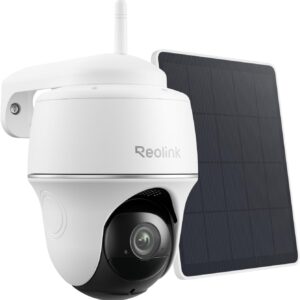 Reolink 3MP Überwachungskamera Aussen Akku WLAN 355°/140° Schwenkbar, 2K Solar IP Kamera Outdoor, Pan Tilt, PIR Bewegungsmelder, KI-Erkennung, 2,4GHz WiFi, 2-Wege-Audio, Argus PT Lite mit Solarpanel