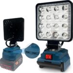Akku Lampe für Bosch 18V Akku, 48W 3800LM Kabellose Led Arbeitsleuchte mit USB Ladeanschluss, Tragbare Strahler, Flutlichter Baustellen Lampe für Sicherheitsbeleuchtung, Camping, Notbeleuchtung