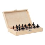 STIER Fräsersortiment, 15-teilig, 8 mm, Holzfräser, Fräser für Oberfräsen, Fräser Set