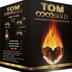 4 x 1 kg Kohle Natur in Tom Cococha Gold für Shisha und Wasserpfeife