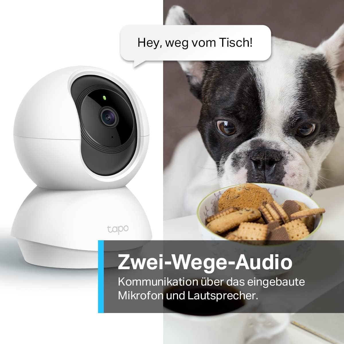 Tapo TP-Link C210 WLAN IP Kamera Überwachungskamera (Linsenschwenkung und Neigung, 3MP-Auflösung, 2-Wege-Audio, Nachtsicht zu 9m, bis zu 256 GB lokaler Speicher) Weiß/Schwarz, 1 Stück (1er Pack) – Bild 5