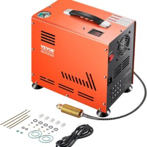 VEVOR PCP-Luftkompressor, 800 W Doppelzylinder-PCP-Luftgewehrkompressor 4500 PSI/30 MPa mit eingebautem Lüfterkühlsystem, Auto-Stopp | Ölfreier Paintball-Tankkompressor für Luftgewehr, Tauchflasche