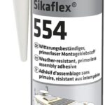 Sika – Montageklebstoff – Sikaflex-554 Schwarz – ideal für große Bauteile und hohe dynamische Belastung – alterungs- und witterungsbeständig – 300 ml