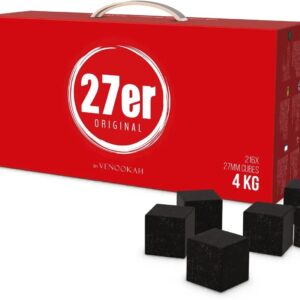 27er Original Shisha Kohle - 4 kg (Consumer) + exklusiver SkyWhite Sticker
