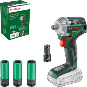 Bosch Akku-Drehschlagschrauber UniversalImpactDrive 18V-350 (kraftvolles Schrauben und Befestigen im Bauwesen; max. Drehmoment: 350 Nm; Sechskantadapter; Mutternschlüsselsatz; ohne Akku)