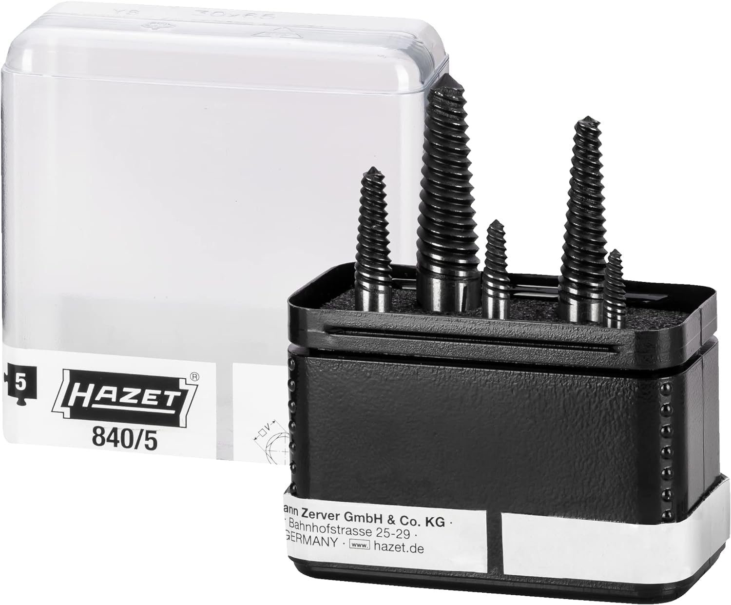HAZET Schraubenausdreher-Satz 840/5 I 5-teilig in praktischem Kunststoff-Kasten I Linksausdreher zum lösen und entfernen von festsitzenden oder abgebrochenen Schrauben – Bild 4