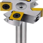 SpeTool Vernickelt Planfräser 12mm Schaft 45mm Schnittdurchmesser Planfräser für Oberfräse Flächenfräser mit ATS Beschichtung Wendeplatten 2+2 Flöten CNC Fräser holz Abflachfräser Oberflächenbit