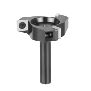 SpeTool Planfräser 12mm Schaft 60mm Durchmesser mit Wendeplatten Präziser Flächenfräser Planfräser für Oberfräse 3 Flöten CNC Schaftfräser Planfräsen Abflachfräser