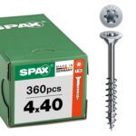 SPAX Universalschrauben 4 x 40mm, 360 Stück - Holzschrauben, Teilgewinde, Senkkopf, T-STAR plus T20, 4CUT Spitze, WIROX Beschichtung - 8000000276767