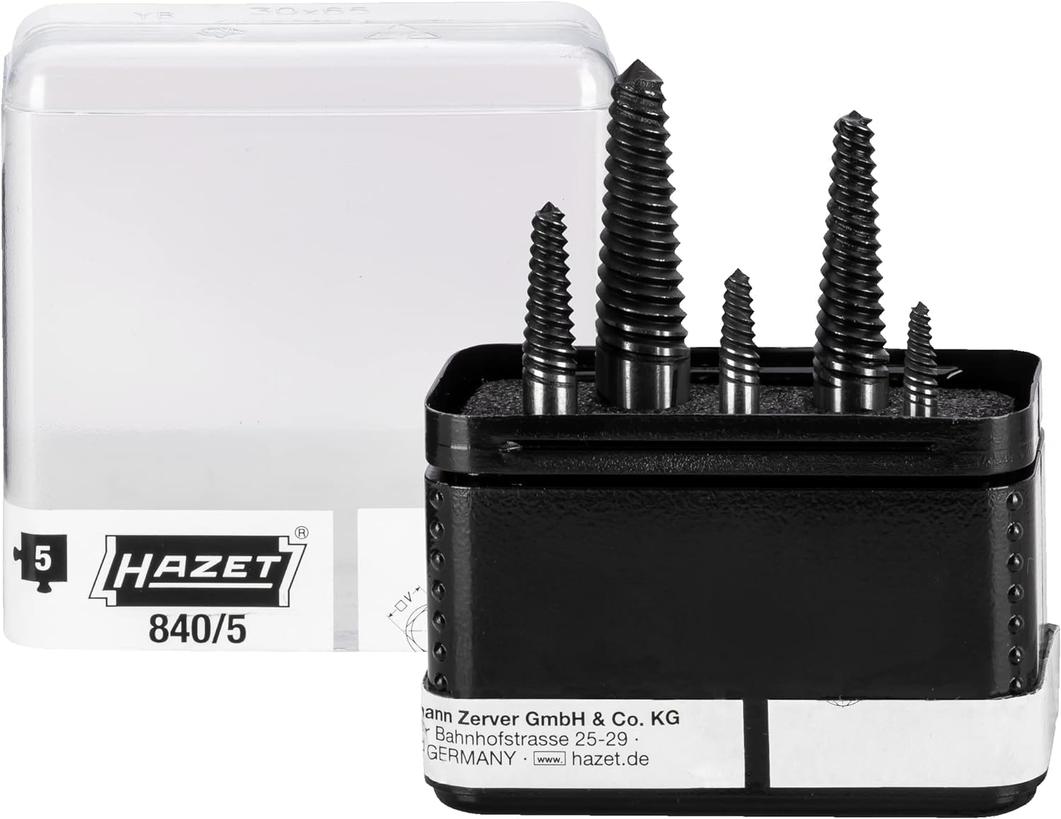 HAZET Schraubenausdreher-Satz 840/5 I 5-teilig in praktischem Kunststoff-Kasten I Linksausdreher zum lösen und entfernen von festsitzenden oder abgebrochenen Schrauben – Bild 2