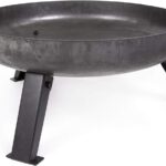 Köhko Feuerschale -Ø 55 cm Feuerschale aus Stahl mit Wasserzulauflöcher, Griffen und klappbare und abnehmbare Beine 41005-55