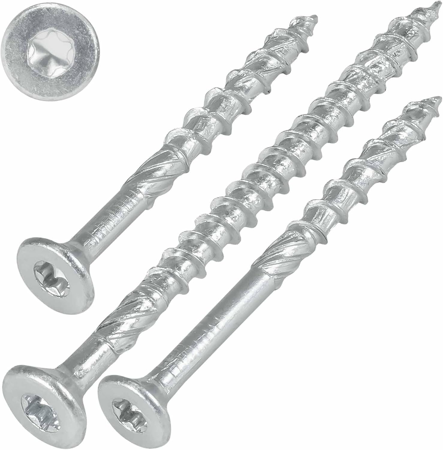SCREW REBEL Holzschrauben 5,0 x 60 mm, 200 Stück, hell verzinkt - Universalschraube mit Doppelspiralgewinde, Spanplattenschraube mit TX25 Antrieb und ETA Zulassung