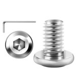 20 Stück Flachkopfschrauben M6 x 10 mm Innensechskant Antrieb M6 Schrauben Edelstahl A2 V2A Vollgewinde mit Innensechskantschlussel