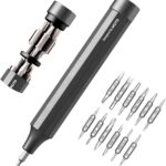 HOTO Feinmechaniker Schraubendreher Set, 24 in 1 Magnetisch Präzisions Schraubendreher Bits Set, Mini Schraubenzieher Werkzeug Satz für Handy Laptop PC Brille Uhr, Klein 12 cm×1.66 cm, Grau