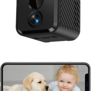 Mini Kamera, 4K HD WLAN Überwachungskamera Innen Für Live Übertragung Handy APP, mit 3-Tage-Cloud-Speicher, adaptivem Standby, Fernsteuerung, Nachtsicht, Bewegungserkennung, 60 Tagen Akkulaufzeit