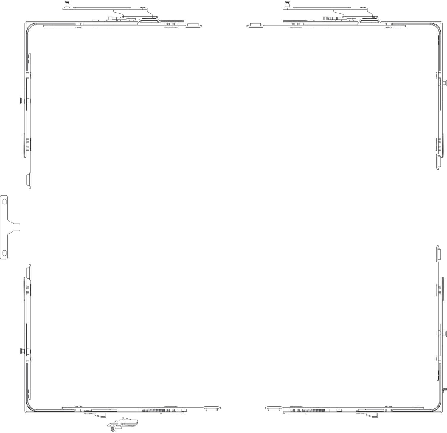 GU-966 PSK mZ Grundkarton Schere, Versatz 9 mm, rechts, Schema A/D/G/K