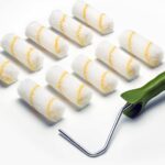 Colorus Farbroller Set 10 cm inkl. Bügel – 10x Farbwalze klein für Wandfarbe, Decke & Türen – Malerwalze Set mit sauberem, streifenfreiem Farbauftrag