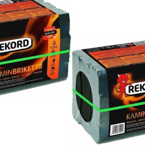 zbs24 Braunkohlebriketts Rekord 20 kg 2 Bündel a 10 kg - Bündelbriketts zum Heizen und Grillen