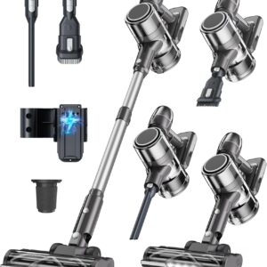 Akku Staubsauger Kabellos Akkustaubsauger Akkusauger - Kabelloser Stabstaubsauger Elektrische Sauger Kehrbesen mit Ladestation Cordless Vacuum Cleaner Für Tierhaare Teppich Beutellos Stielstaubsauger
