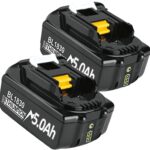 2X 18V 5000mAh Ersatzakku für Makita Akku 18V BL1830 BL1830B BL1850 BL1850B BL1860 BL1860B BL1840 BL1835 BL1845 BL1820 LXT-400 Werkzeugakkus