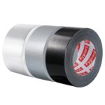 3er Rolle Panzertape, 48mm x 18m Wasserdichtes Reparaturband 210μ Gewebeband Schwarz Klebeband für Innen Außen Haushalt Gärten Baustellen