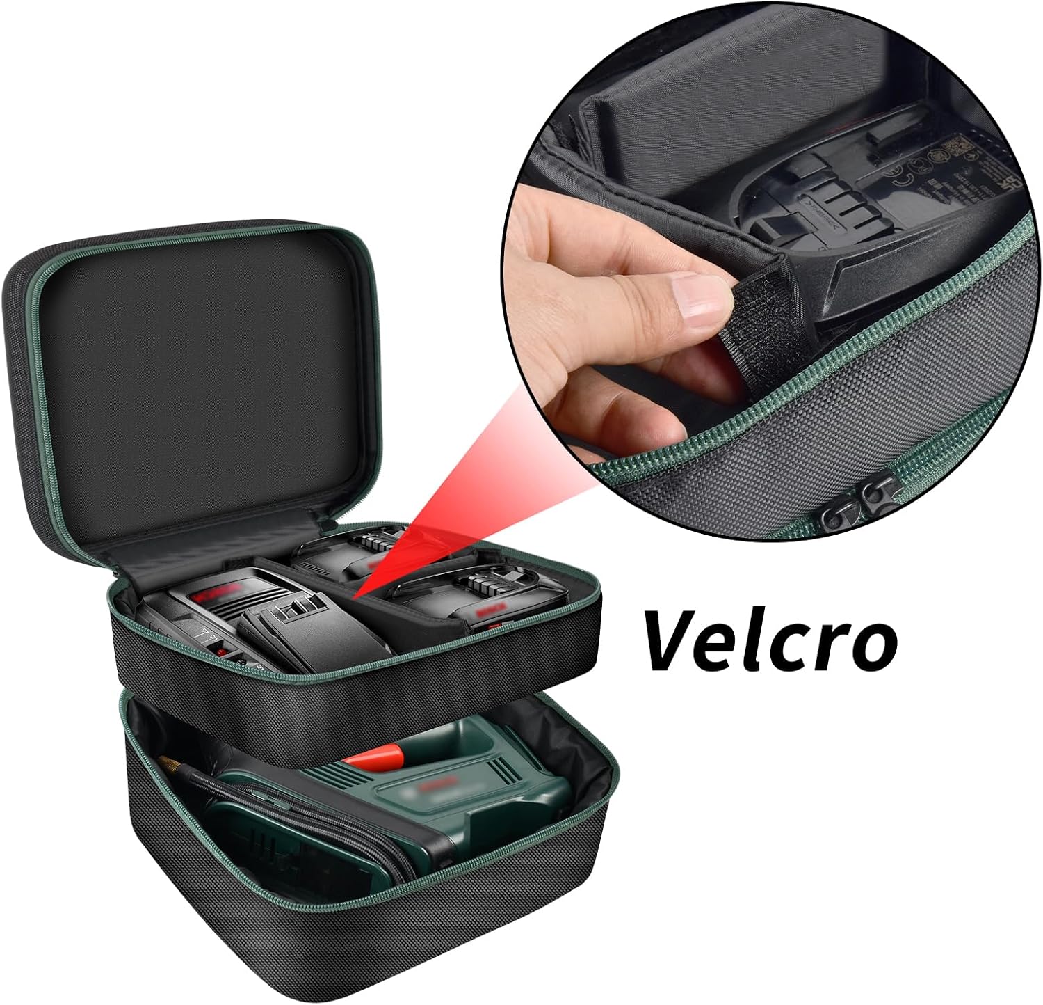 Tasche für Bosch Home and Garden für Bosch elektrische Luftpumpe,Elektrische Luftpumpe Aufbewahrungskoffer Halter für Batterien und Ladegeräte für Starter-Set (Nur Box) – Bild 3