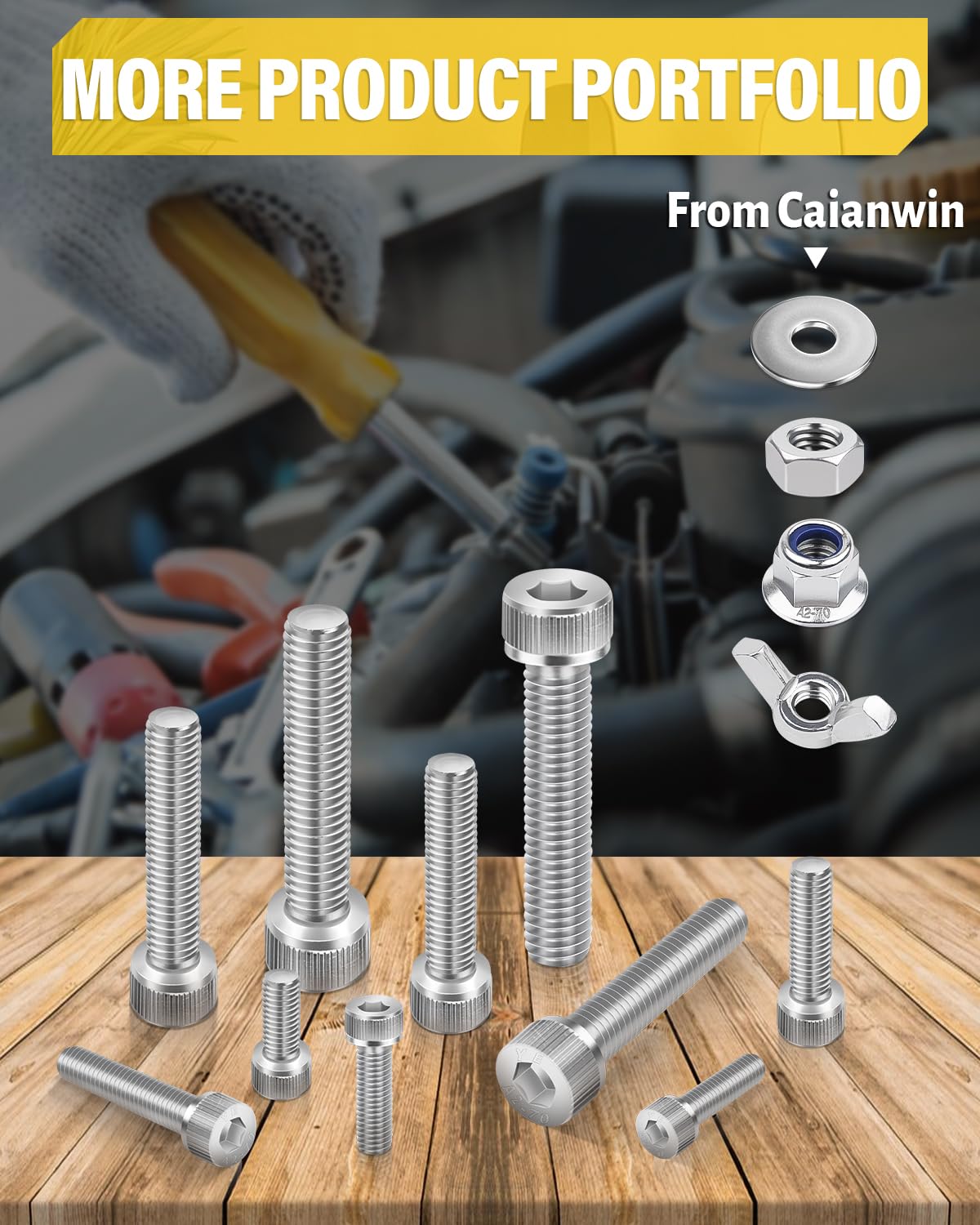 M4*20mm Zylinderschrauben mit Innensechskant 50 Stück,Caianwin DIN 912 Edelstahl(A2 V2A)Schrauben für Industriemaschinen,Kraftfahrzeuge,Bauwesen – Bild 4