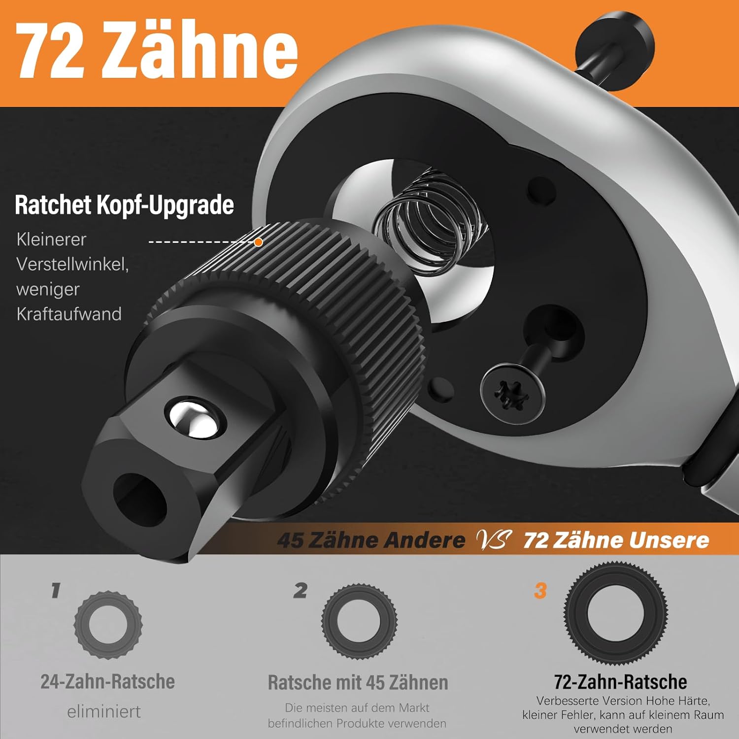 13TLG Klein Drehmomentschlüssel Fahrrad 3-25NM, 1/4 Zoll Torque Wrench Set, 72 Zähne Umschaltknarre, Ratschenkasten inklusive mit Verlängerungsstange 10 cm, Innensechskant und Torx Bit Buchse – Bild 4