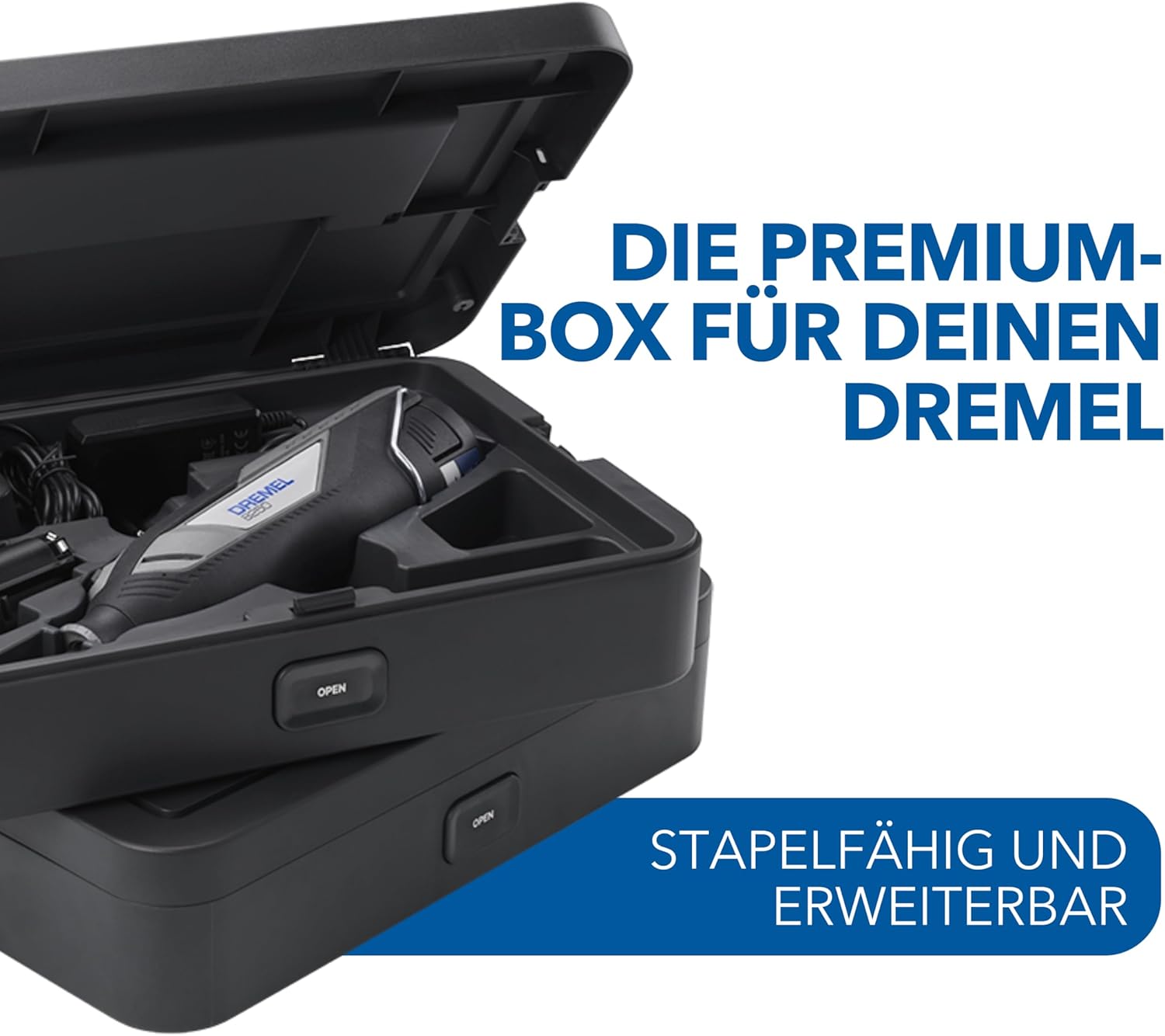 Dremel 4250 Multitool 175W, variable Drehzahl 5.000-35.000 U-min, Multitool-Kit mit 6 Aufsätzen, 1 Dremel BOX, 128 Zubehörteile zum Schneiden, Gravieren, Schleifen, Schärfen, Bohren, Fräsen – Bild 5