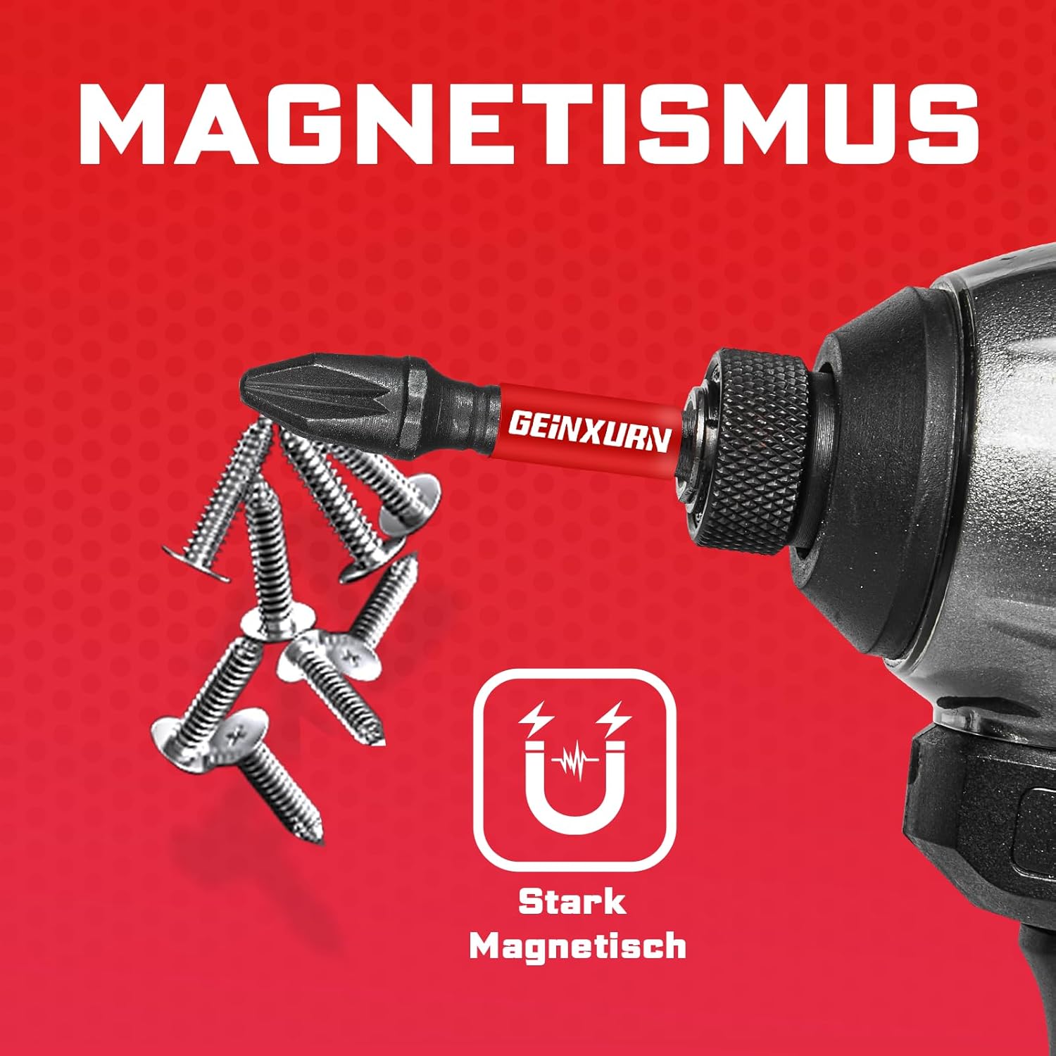 42-teiliger Schraubendreher-Bitsatz aus schlagfestem, S2-Stahl Magnetische Torx/Phillips/Pozidriv/Schlitz/Hex-Kopf Bit Set, 1/4 zoll Sechskantschaft, inkl. Bit-Halter mit Rot Aufbewahrungsbox – Bild 5