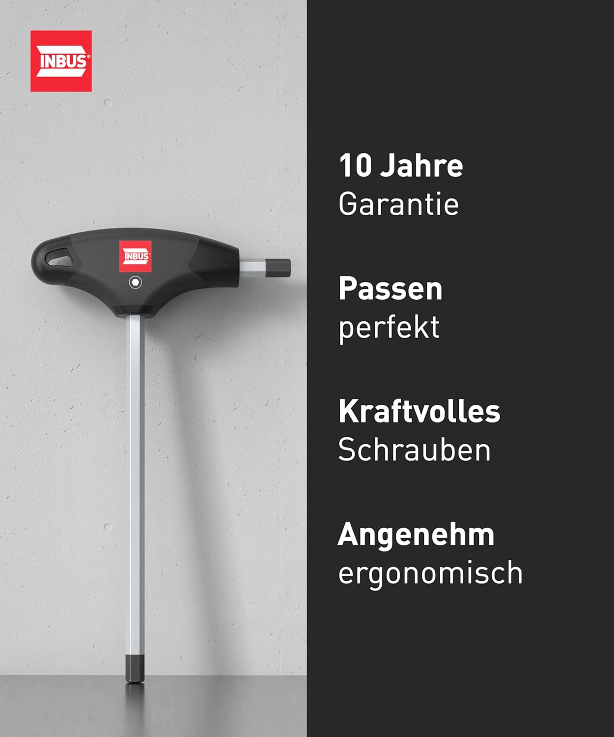 INBUS® 70075 T-Griff Schraubendreher 4mm, mit HybridTouch — Made in Germany – Bild 2