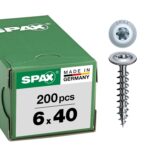 HI.FORCE, 6 x 40 mm, 200 Stück, Vollgewinde, Tellerkopf, T-STAR plus T30, 4CUT, WIROX - 0251010600405