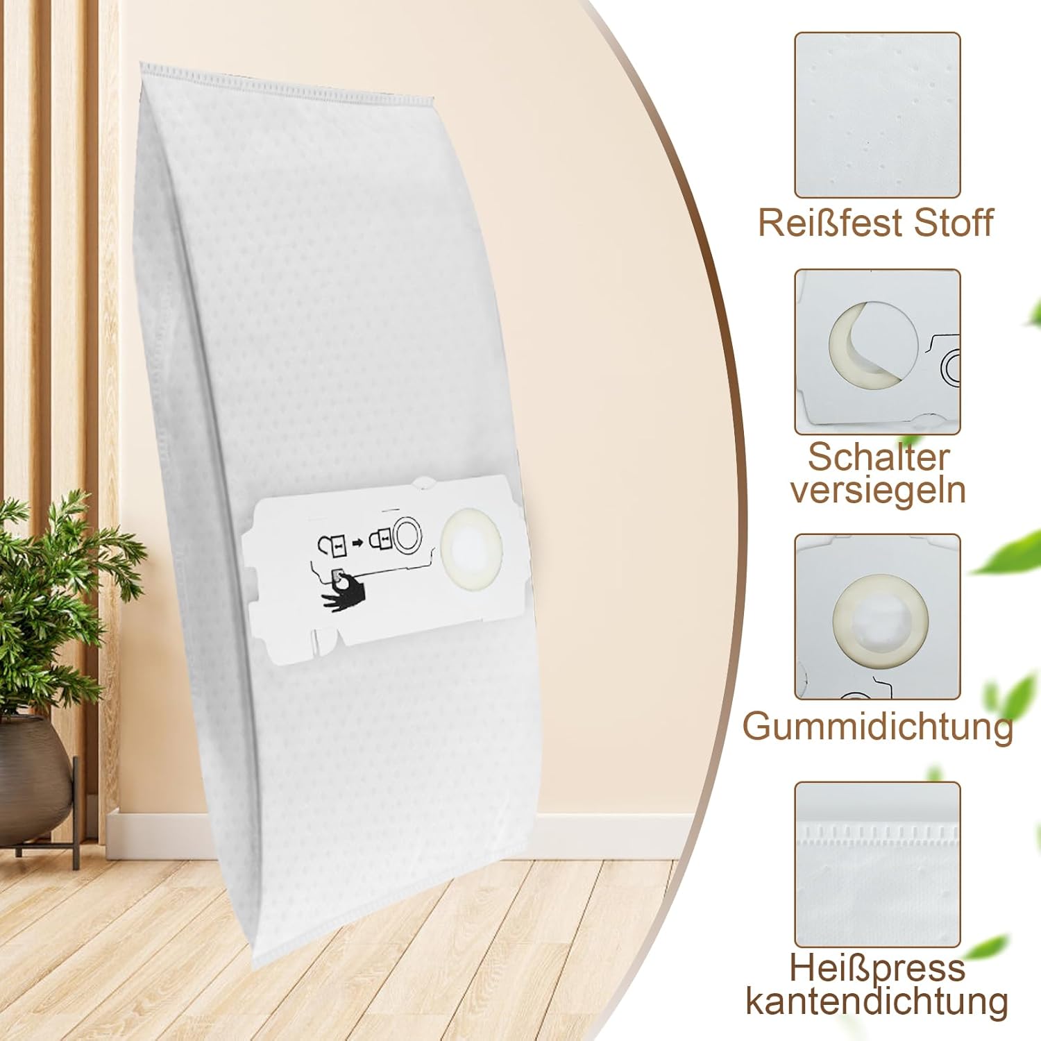 10 Stück SELFCLEAN Filtersack SC-FIS-CT MINI/MIDI-2/5 für Festool CT MINI/MIDI / 15 Staubsauger ab Baujahr 2019,Staubsaugerbeutel Ersatzteile,Große Kapazität Ersatzbeutel Zubehör – Bild 4