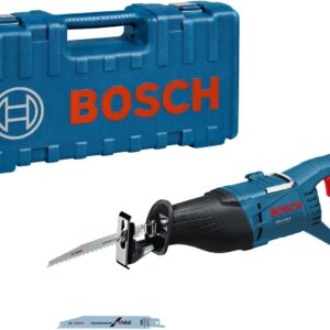 Bosch Professional Säbelsäge GSA 1100 E (Leistung 1100 Watt, inkl. 1x Säbelsägeblatt S 2345 X für Holz, 1x Säbelsägeblatt S 123xF für Metall, Handwerkoffer)