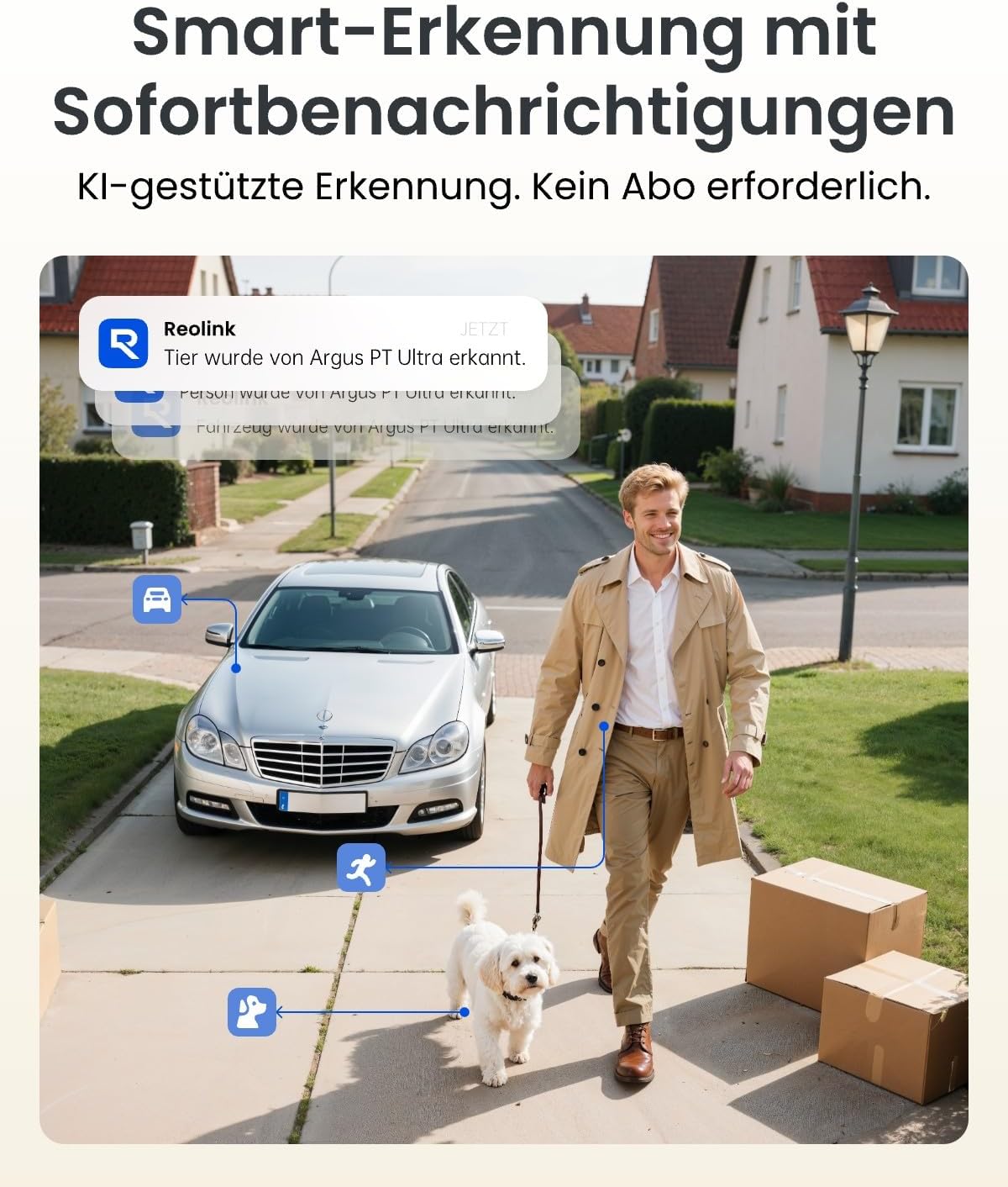 Reolink Erste 4K Solar Überwachungskamera Aussen Akku, Argus PT Ultra + Solarpanel, 2,4&5GHz WiFi, Auto-Tracking, Solar WLAN Kamera Outdoor mit 8MP UHD Farbnachtsicht, KI-Erkennung, Keine Monatsgebühr – Bild 5