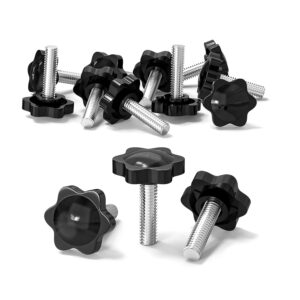 10 Stück Sterngriffschraube, Schrauben mit Griff M8x30mm, Rändelschraube, Sternkopfschraube, Sterngriffmutter, Klemmknopf für Werkzeugmaschine, Maschine(Schwarz)