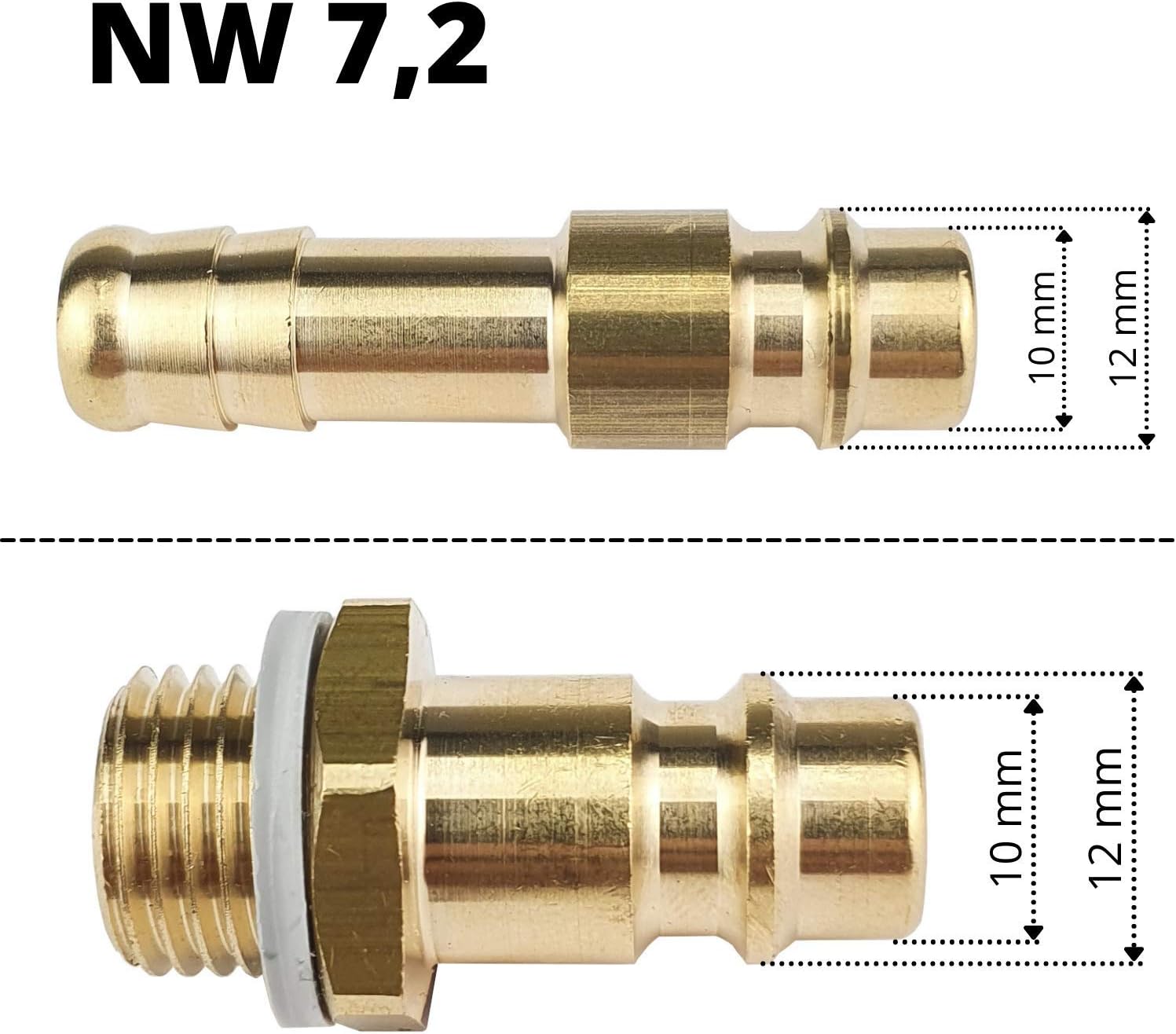 Druckluftkupplung Kupplungsstecker Außengewinde 1/4" – Bild 5
