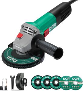 DCA 860W Winkelschleifer 125 mm, 11.800 min⁻¹, Ultraschlanker Griff (178 mm Griffumfang), Kompaktes Getriebegehäuse, 1,6 kg Leichtgewicht Trennschleifer zum Schneiden und Schleifen