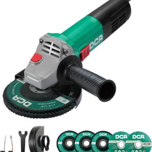 DCA 860W Winkelschleifer 125 mm, 11.800 min⁻¹, Ultraschlanker Griff (178 mm Griffumfang), Kompaktes Getriebegehäuse, 1,6 kg Leichtgewicht Trennschleifer zum Schneiden und Schleifen