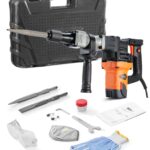 VEVOR Hochleistungs-Betonbrecher Abbruchhammer 1400 W, 19 J Schlagkraft Elektroabbruchhammer, Bohrhammer Betonhammer Stemmhammer 2900 BPM, inkl. Spitzmeißel, Flachmeißel, für Schiefer, Beton usw.