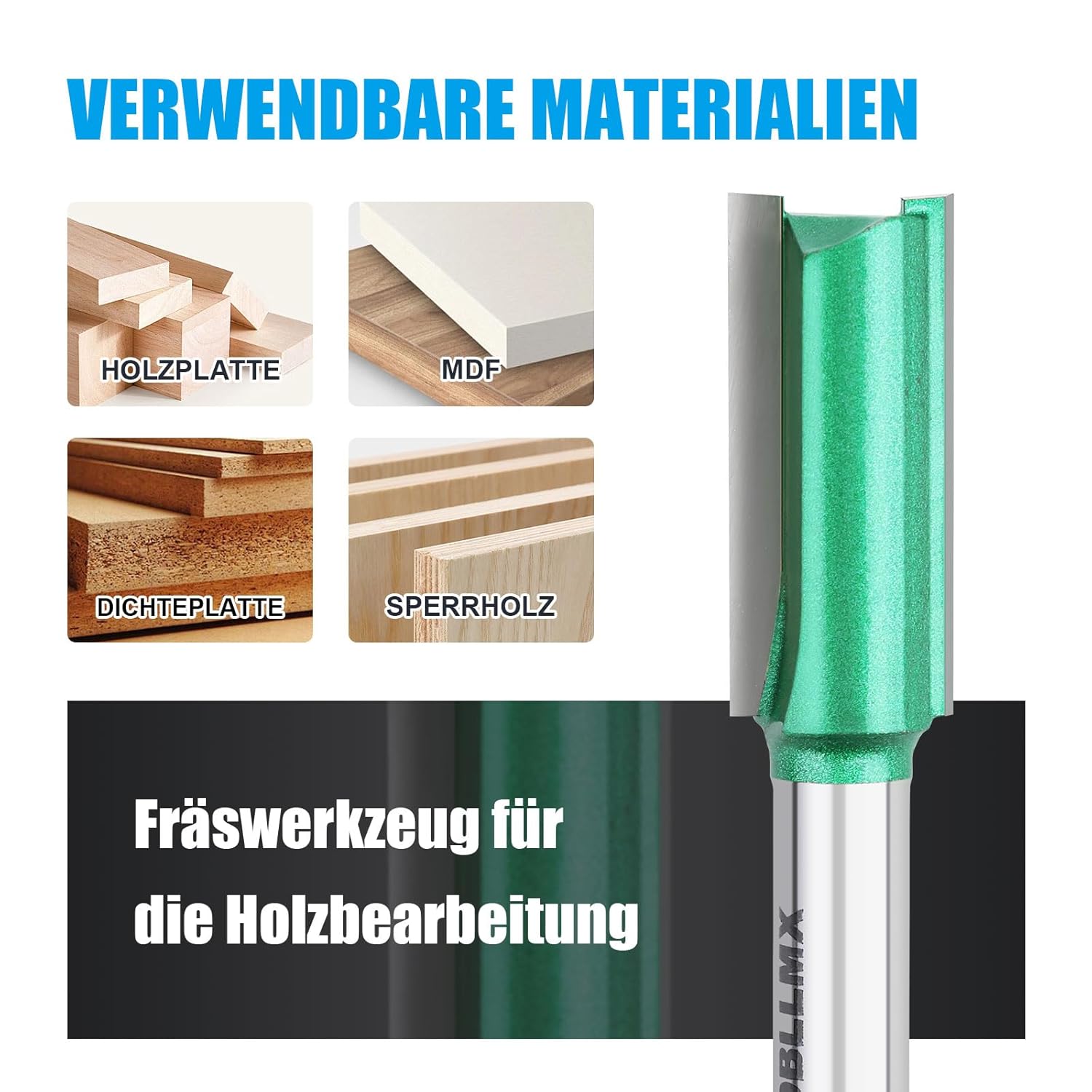 8mm Schaft Bündigfräser,Ø8mm Arbeitslänge 30mm,Hartmetall Klinge Handlich,langlebig und scharf für CNC Schaftfräser für Dichteplatte Massivholz – Bild 5