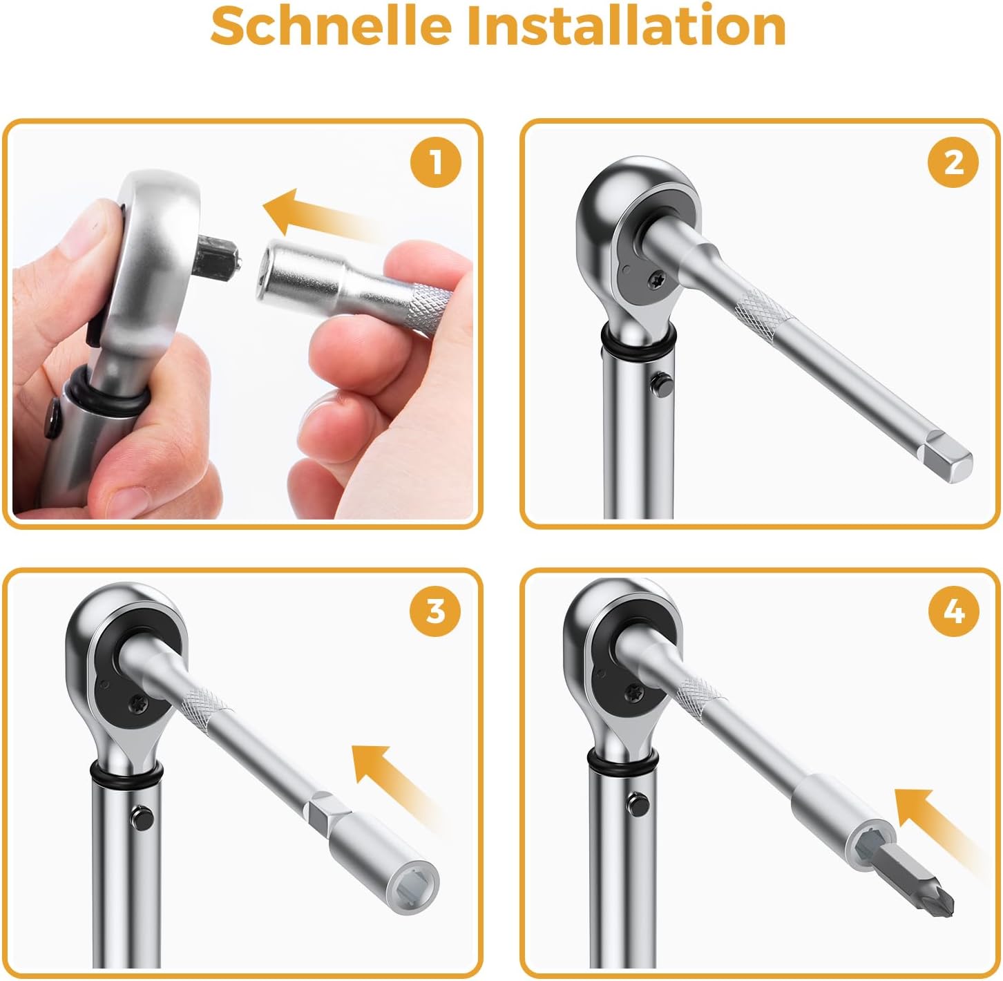 Drehmomentschlüssel Fahrrad 5-25 Nm, VIGRUE Drehmomentschlüssel 1/4 Zoll, ±4% Genauigkeit, Torque Wrench Set mit Ratsche, Verlängerungsstange, Universalgelenk, Zündkerzenhülse, Bits für Motorrad, Auto – Bild 4