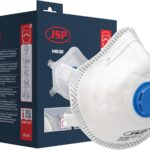 JSP M632 FFP3 Maske mit Ventil (10er Pack) - Staubmaske - Feinstaubmaske - Schutz vor Feinstaub, Quarzstaub, Schimmel, Aerosolen, Viren - Heimwerken, Industrie - 99% Partikelfilterung - EN149