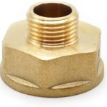 DOJA Barcelona | Reduzierstück IG - AG | Adapter 3/8 auf 3/4 | Rohr Verbinder | Messing Gewindeadapter | Reduzierstück Messing | Wasseranschluss für Duschschlauch, Waschmaschinenabfluss, Gartenhahn