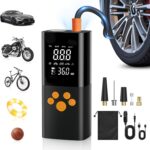 Elektrische Luftpumpe, 180PSI Akku Kompressor für Autoreifen mit 25000mAh Akku, EIN-klick-Smart-Aku Fahrradpumpe für Auto, Motorrad, Fahrrad und mehr mit Reifendruckmesser