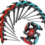 Shall 14-teiliges Innensechskantschlüssel-Set,7-teiliger metrischer und 7-teiliger Torx-Schlüsselsatz, tragbarer Sechskantschlüsselsatz mit Aufbewahrungsregal für Auto- und Fahrradreparatur